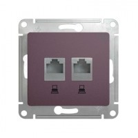 Розетка 2xRJ45 Cat.5 SYSTEME ELECTRIC GLOSSA, сиреневый туман