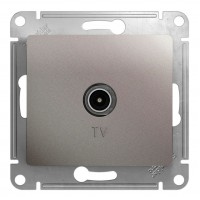 Розетка TV SYSTEME ELECTRIC GLOSSA, проходная, платина