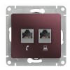 Розетка 2xRJ11+RJ45 Cat.5 SYSTEME ELECTRIC GLOSSA, баклажановый