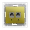 Розетка 2xRJ45 Cat.5 SYSTEME ELECTRIC GLOSSA, фисташковый