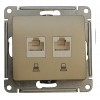 Розетка двойная компьютерная RJ45 Cat.5 SYSTEME ELECTRIC GLOSSA, титан