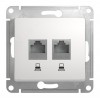 Розетка двойная компьютерная RJ45 Cat.5 SYSTEME ELECTRIC GLOSSA, белый