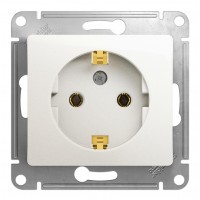 Розетка SYSTEME ELECTRIC GLOSSA, скрытый монтаж, с заземлением, перламутр