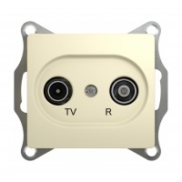 Розетка TV-FM SYSTEME ELECTRIC GLOSSA, проходная, бежевый