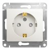 Розетка SYSTEME ELECTRIC GLOSSA, скрытый монтаж, с заземлением, со шторками, перламутр