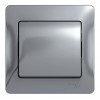 Выключатель 1-клавишный SYSTEME ELECTRIC GLOSSA, скрытый монтаж, алюминий