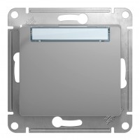 Выключатель 1-клавишный кнопочный SYSTEME ELECTRIC GLOSSA, скрытый монтаж, алюминий