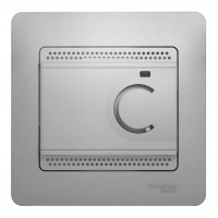 Термостат для теплого пола SYSTEME ELECTRIC GLOSSA, с датчиком, алюминий