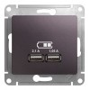 Розетка 2xUSB SYSTEME ELECTRIC GLOSSA, сиреневый туман