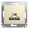 Розетка 2xUSB SYSTEME ELECTRIC GLOSSA, бежевый