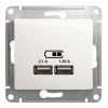 Розетка 2xUSB SYSTEME ELECTRIC GLOSSA, перламутр