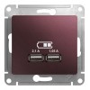 Розетка 2xUSB SYSTEME ELECTRIC GLOSSA, баклажановый