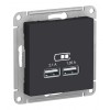 Розетка 2xUSB SYSTEME ELECTRIC ATLASDESIGN, карбон