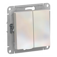 Выключатель 2-клавишный SYSTEME ELECTRIC ATLASDESIGN, скрытый монтаж, жемчуг