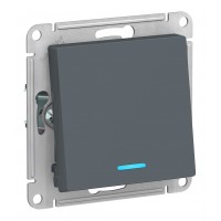 Переключатель 1-клавишный SYSTEME ELECTRIC ATLASDESIGN, с подсветкой, скрытый монтаж, грифель
