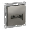 Розетка компьютерная 2xRJ45 Cat.5 SYSTEME ELECTRIC ATLASDESIGN, сталь