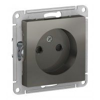 Розетка SYSTEME ELECTRIC ATLASDESIGN, скрытый монтаж, без заземления, со шторками, сталь