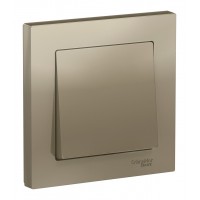Выключатель 1-клавишный SYSTEME ELECTRIC ATLASDESIGN, скрытый монтаж, шампань