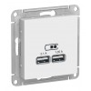 Розетка 2xUSB SYSTEME ELECTRIC ATLASDESIGN, белый