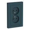 Розетка двухместная SYSTEME ELECTRIC ATLASDESIGN, скрытый монтаж, без заземления, изумруд