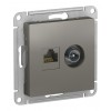 Розетка TV+RJ45 Cat.5 SYSTEME ELECTRIC ATLASDESIGN, оконечная, сталь