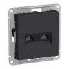 Розетка компьютерная 2xRJ45 Cat.5 SYSTEME ELECTRIC ATLASDESIGN, карбон
