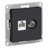 Розетка TV+RJ45 Cat.5 SYSTEME ELECTRIC ATLASDESIGN, оконечная, карбон
