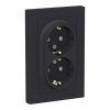 Розетка двухместная SYSTEME ELECTRIC ATLASDESIGN, скрытый монтаж, с заземлением, со шторками, карбон