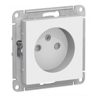 Розетка SYSTEME ELECTRIC ATLASDESIGN, скрытый монтаж, без заземления, со шторками, винтовые клеммы, белый