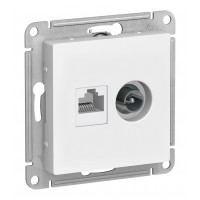 Розетка TV+RJ45 Cat.5 SYSTEME ELECTRIC ATLASDESIGN, оконечная, белый