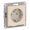 Розетка SYSTEME ELECTRIC ATLASDESIGN, скрытый монтаж, с заземлением, со шторками, винтовые клеммы, бежевый