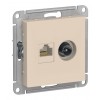 Розетка TV+RJ45 Cat.5 SYSTEME ELECTRIC ATLASDESIGN, оконечная, бежевый