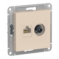 Розетка TV+RJ45 Cat.5 SYSTEME ELECTRIC ATLASDESIGN, оконечная, бежевый