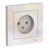 Розетка SYSTEME ELECTRIC ATLASDESIGN, скрытый монтаж, без заземления, жемчуг