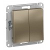 Переключатель 2-клавишный SYSTEME ELECTRIC ATLASDESIGN, скрытый монтаж, шампань