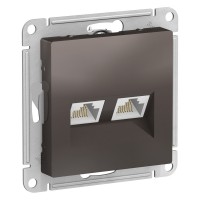 Розетка компьютерная 2xRJ45 Cat.5 SYSTEME ELECTRIC ATLASDESIGN, мокко