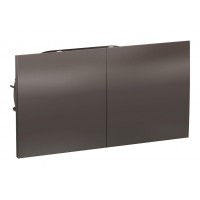 Розетка двухместная SYSTEME ELECTRIC ATLASDESIGN, скрытый монтаж, с заземлением, со шторками, мокко