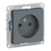 Розетка SYSTEME ELECTRIC ATLASDESIGN, скрытый монтаж, без заземления, со шторками, винтовые клеммы, грифель