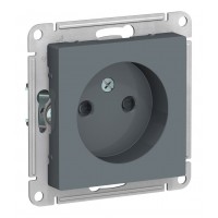 Розетка SYSTEME ELECTRIC ATLASDESIGN, скрытый монтаж, без заземления, со шторками, винтовые клеммы, грифель