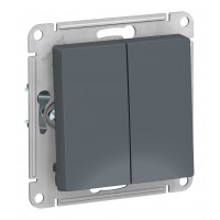 Выключатель 2-клавишный SYSTEME ELECTRIC ATLASDESIGN, скрытый монтаж, грифель