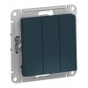 Выключатель 3-клавишный SYSTEME ELECTRIC ATLASDESIGN, скрытый монтаж, изумруд