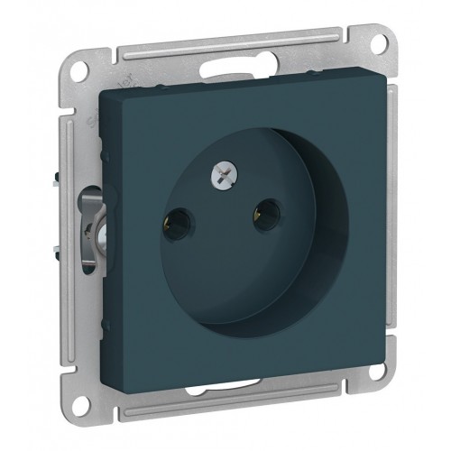 Розетка SYSTEME ELECTRIC ATLASDESIGN, скрытый монтаж, без заземления, изумруд