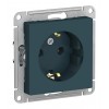 Розетка SYSTEME ELECTRIC ATLASDESIGN, скрытый монтаж, с заземлением, изумруд