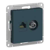 Розетка TV+RJ45 Cat.5 SYSTEME ELECTRIC ATLASDESIGN, оконечная, изумруд