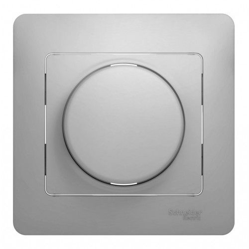 Светорегулятор поворотно-нажимной SYSTEME ELECTRIC GLOSSA, 630 Вт, для LED 10-315 Вт/ВА, алюминий