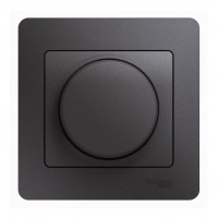 Светорегулятор поворотно-нажимной SYSTEME ELECTRIC GLOSSA, 630 Вт, для LED 10-315 Вт/ВА, графит