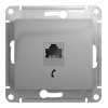 Розетка 1xRJ11 SYSTEME ELECTRIC GLOSSA, алюминий