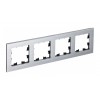 Рамка 4 поста SYSTEME ELECTRIC ATLASDESIGN NATURE, серебро