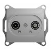 Розетка TV-FM SYSTEME ELECTRIC GLOSSA, проходная, алюминий