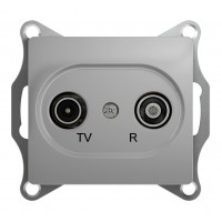 Розетка TV-FM SYSTEME ELECTRIC GLOSSA, проходная, алюминий
